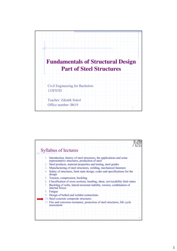 Fundamentals Of Structural Design Part Of Steel Structures