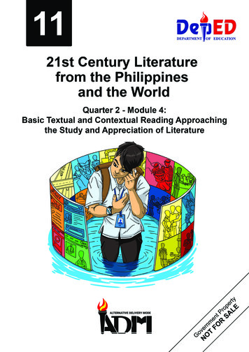 21st Century Literatures From The Philippines And The World