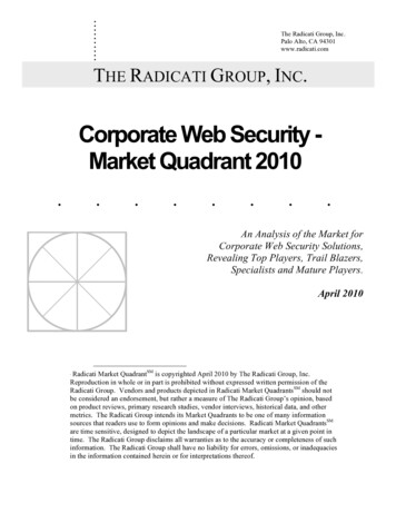 Corporate Web Security - Market Quadrant 2010 V3 - Radicati