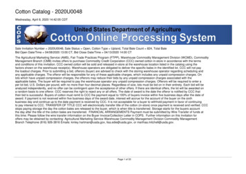 Cotton Catalog - 2020U0048 - Agricultural Marketing Service