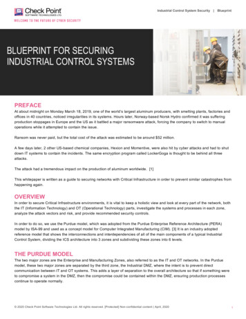 Blueprint For Securing Industrial Control Systems
