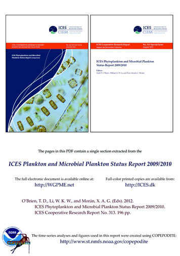 ICES Phytoplankton And Microbial Plankton Status Report 2009/2010 - NOAA