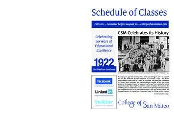 Schedule Of Classes - College Of San Mateo