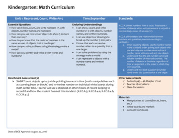 Kindergarten: Math Curriculum - Knowlton School
