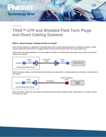 TX6A UTP And Shielded Field Term Plug S And Direct Cabling Systems