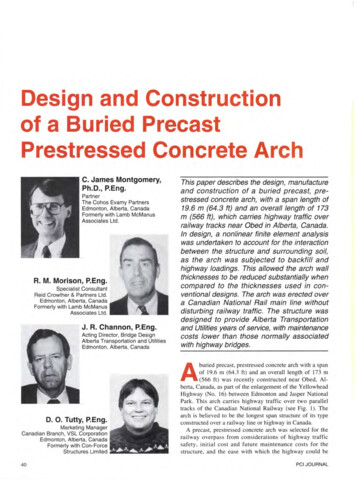 Design And Construction Of A Buried Precast Prestressed Concrete Arch - PCI