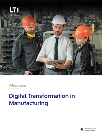 Digital Transformation In Manufacturing - Larsen & Toubro Infotech