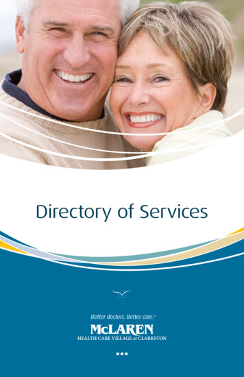 Directory Of Services - McLaren Health Care Corporation