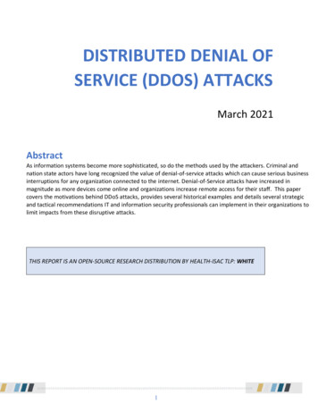 Distributed Denial Of Service (Ddos) Attacks