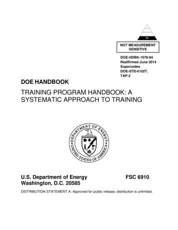 Training Program Handbook: A Systematic Approach To 