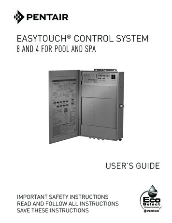 EASYTOUCH CONTROL SYSTEM 8 AND 4 FOR POOL AND SPA