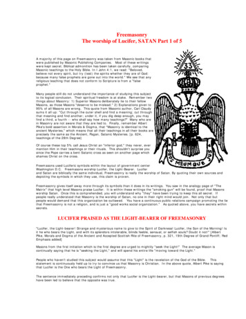 Freemasonry The Worship Of Lucifer, SATAN Part 1 Of 5