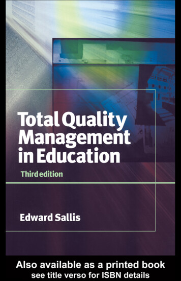 Total Quality Management In Education - WordPress 