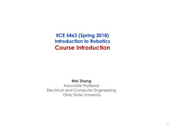 ECE 5463 (Spring 2018) Introduction To Robotics Course .