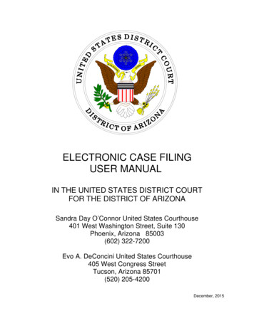 ELECTRONIC CASE FILING USER MANUAL - United States 