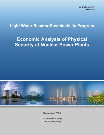 Economic Analysis Of Physical Security At Nuclear Power Plants