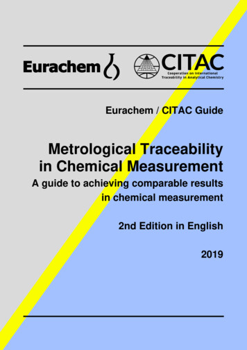 Metrological Traceability In Chemical Measurement