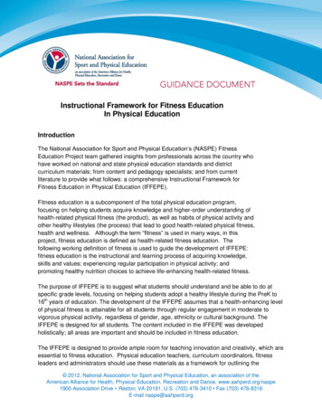 Instructional Framework For Fitness Education In Physical .