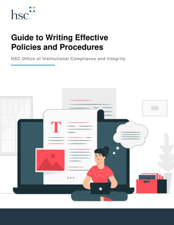 Guide To Writing Effective Policies And Procedures