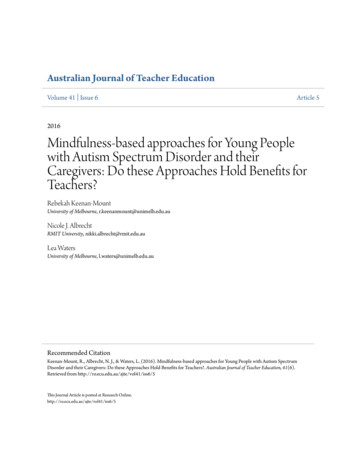 Mindfulness-based Approaches For Young People With Autism .