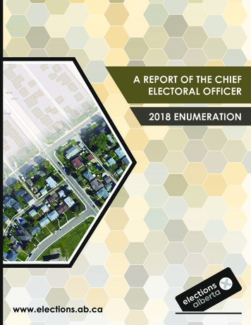 A Report Of The Chief Electoral Officer 2018 Enumeration