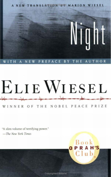 Also By Elie Wiesel - CURRICULUM RESOURCES