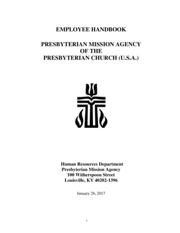 Employee Handbook Presbyterian Mission Agency Of The Presbyterian .