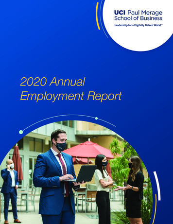 2020 Annual Employment Report - Paul Merage School Of Business