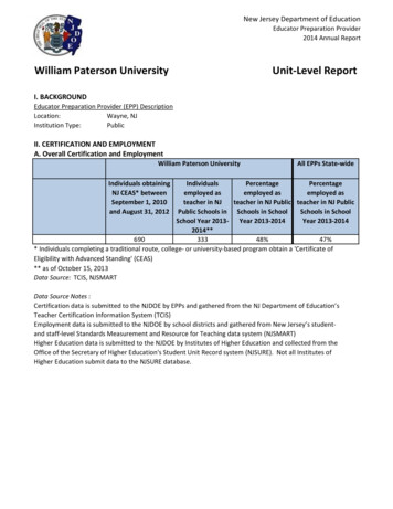 William Paterson University Unit-Level Report