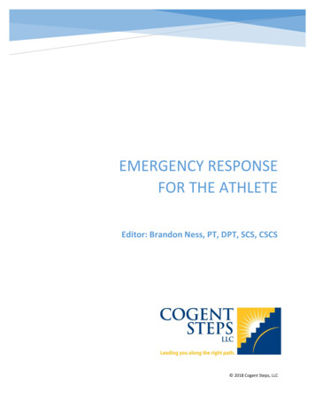 Emergency Response For The Athlete - Cogent Steps, LLC