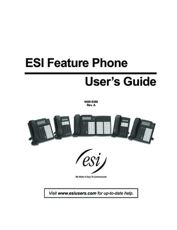ESI Feature Phone User’s Guide