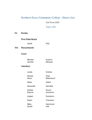 Northern Essex Community College - Dean's List - NECC
