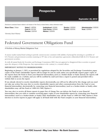 Federated Government Obligations Fund - MyFRS