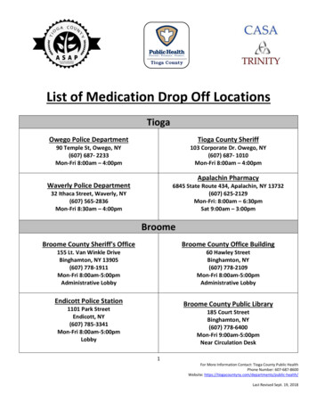 List Of Medication Drop Off Locations - Tiogacountyny.gov