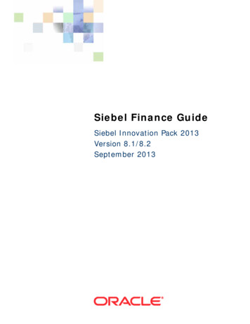 Siebel Finance Guide - Oracle