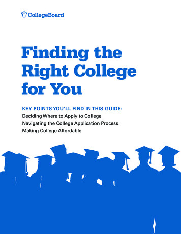 Finding The Right College For You
