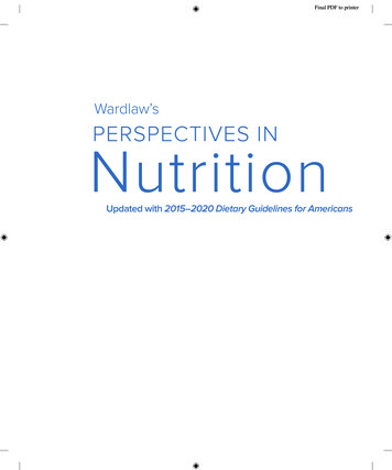 Wardlaw’s PERSPECTIVES IN Nutrition