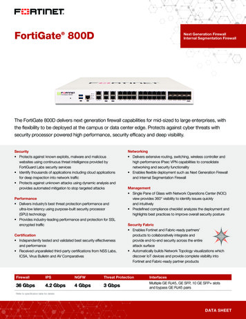 FortiGate 800D Next Generation Firewall Internal Segmentation Firewall