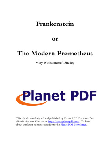 Frankenstein Or The Modern Prometheus - Planet Publish