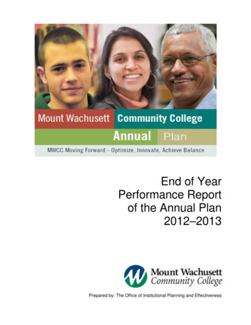 End Of Year Performance Report Of The Annual Plan 2012-2013