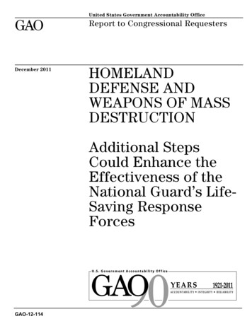 GAO-12-114 Homeland Defense And Weapons Of Mass .