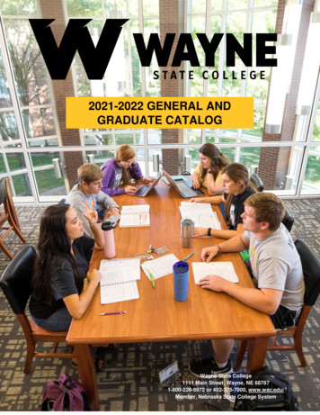 2021-22 WSC General And Graduate Catalog - Wayne State College