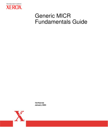 Generic MICR Fundamentals Guide - Xerox