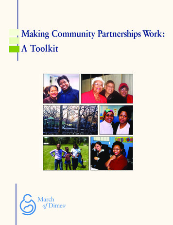 Making Community PartnershipsWork: A Toolkit