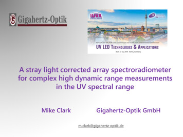 A Stray Light Corrected Array Spectroradiometer For .