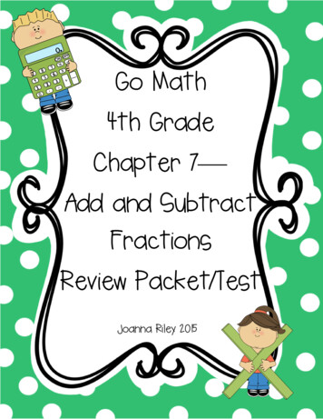 Go Math 4th Grade Chapter 7 Add And Subtract Fractions .