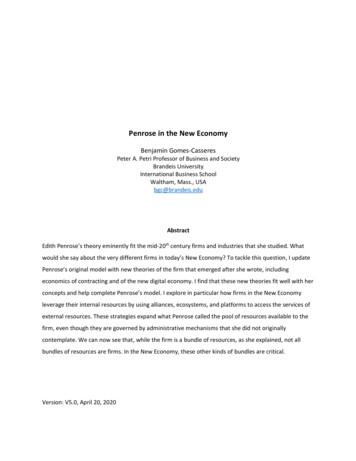 Penrose In The New Economy - University Of Colorado Boulder