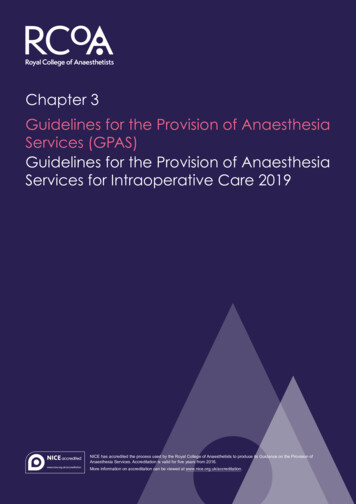 Chapter 3 Guidelines For The Provision Of Anaesthesia Services (GPAS .