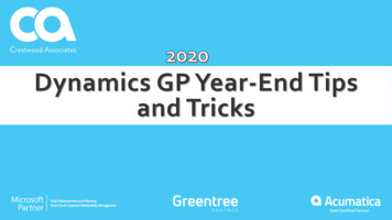 Dynamics GP Year -End Tips And Tricks - Crestwood 