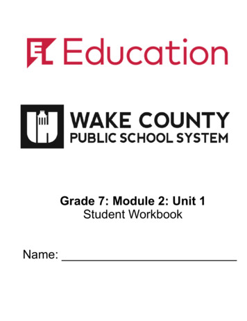 7: Module 2: Unit 1 Student Workbook Name: